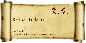 Krisz Irén névjegykártya